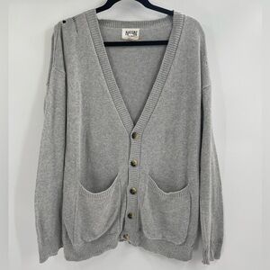 nation ltd anthropologie distressed grey cardigan size xs